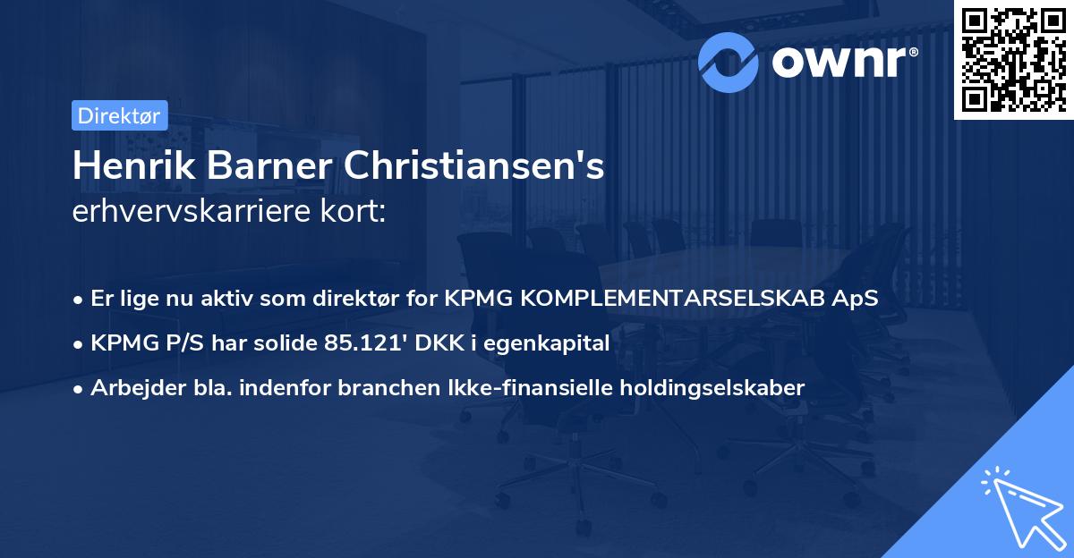 Henrik Barner Christiansen's erhvervskarriere kort