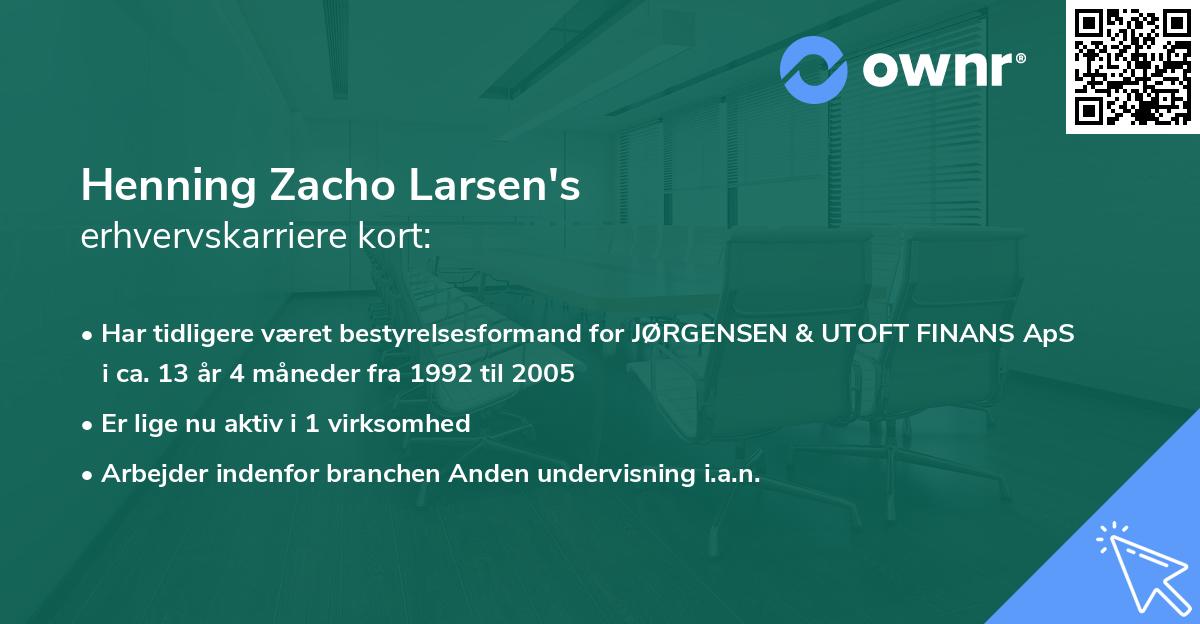 Henning Zacho Larsen's erhvervskarriere kort