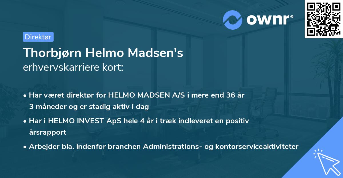 Thorbjørn Helmo Madsen's erhvervskarriere kort