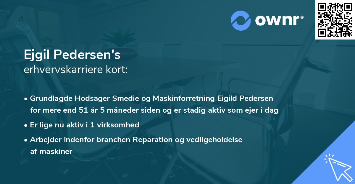 Ejgil Pedersen's erhvervskarriere kort