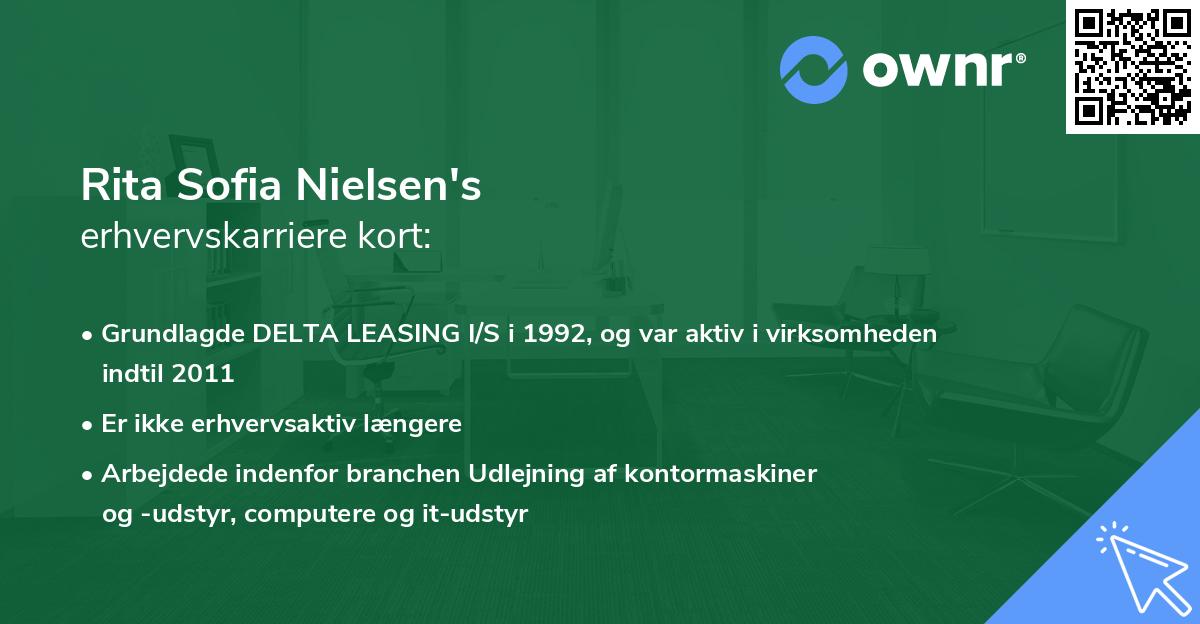 Rita Sofia Nielsen's erhvervskarriere kort