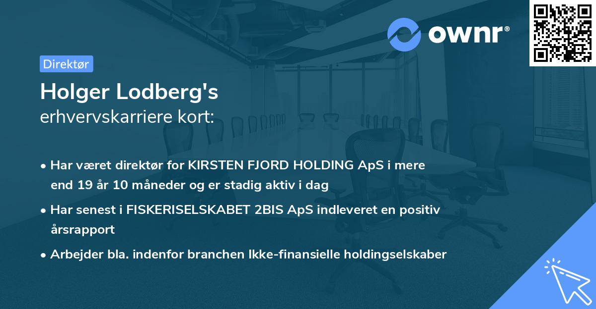 Holger Lodberg's erhvervskarriere kort