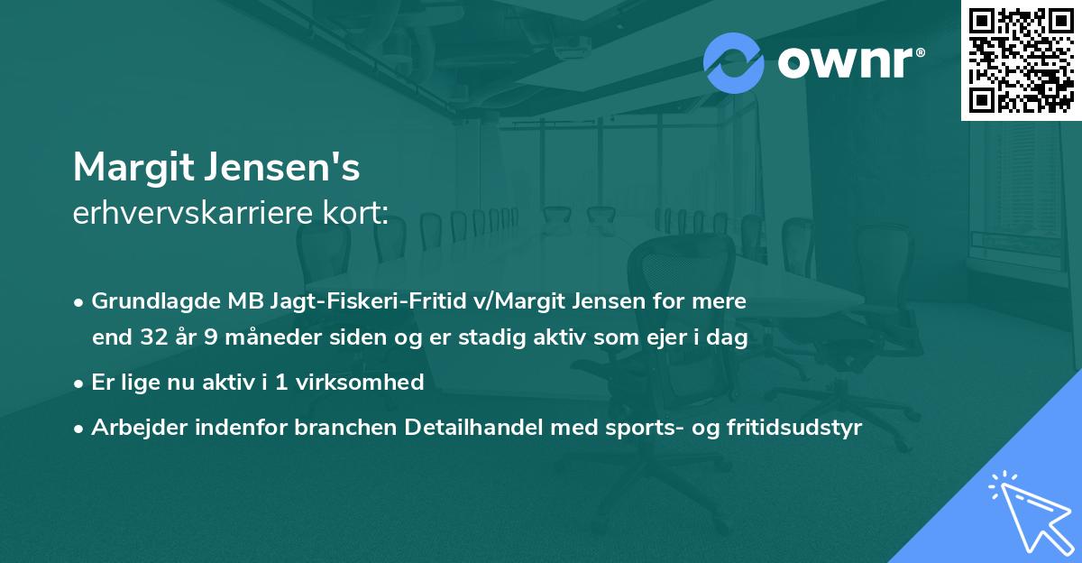 Margit Jensen's erhvervskarriere kort