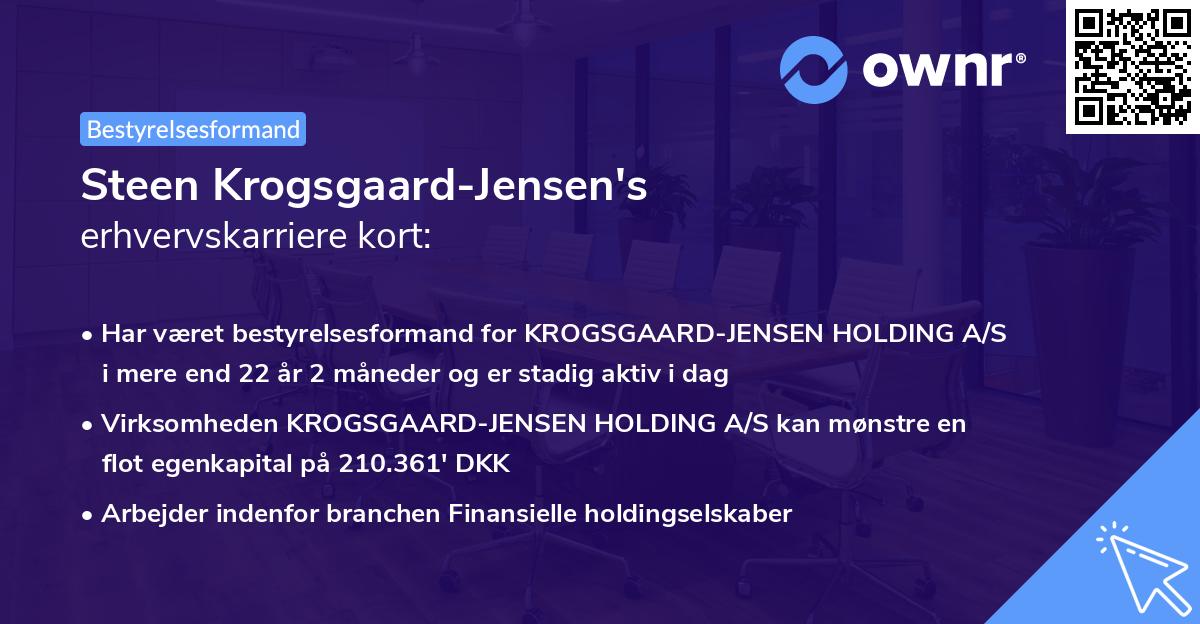 Steen Krogsgaard-Jensen's erhvervskarriere kort