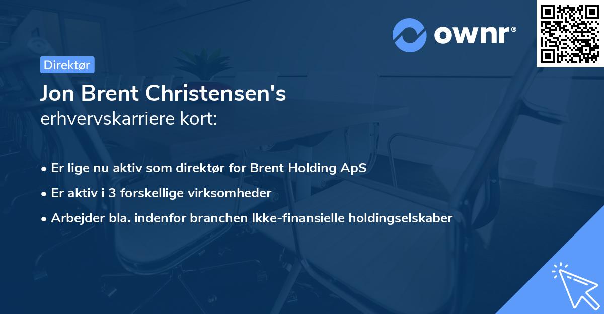 Jon Brent Christensen's erhvervskarriere kort