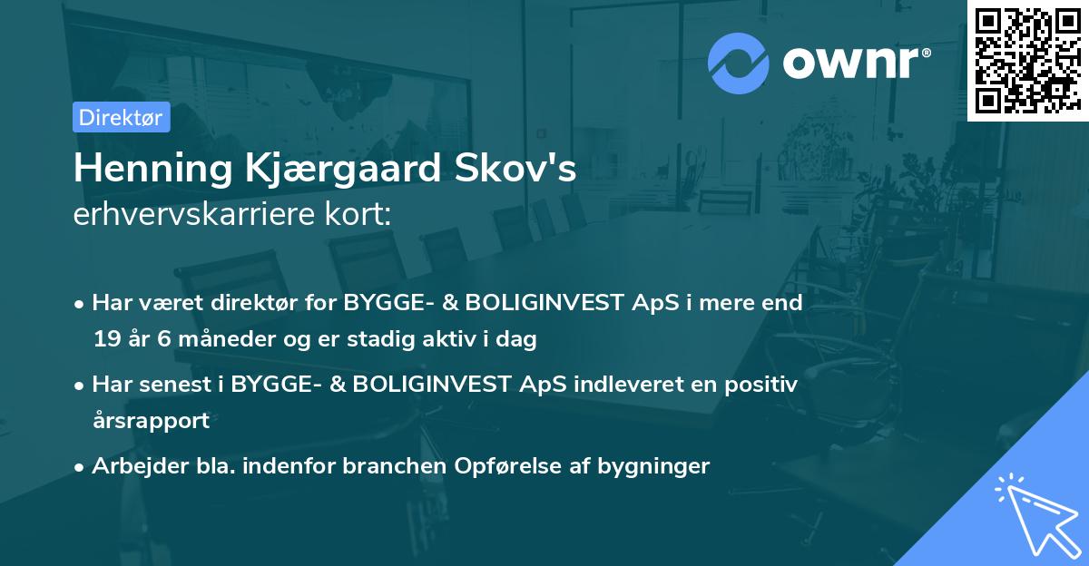 Henning Kjærgaard Skov's erhvervskarriere kort