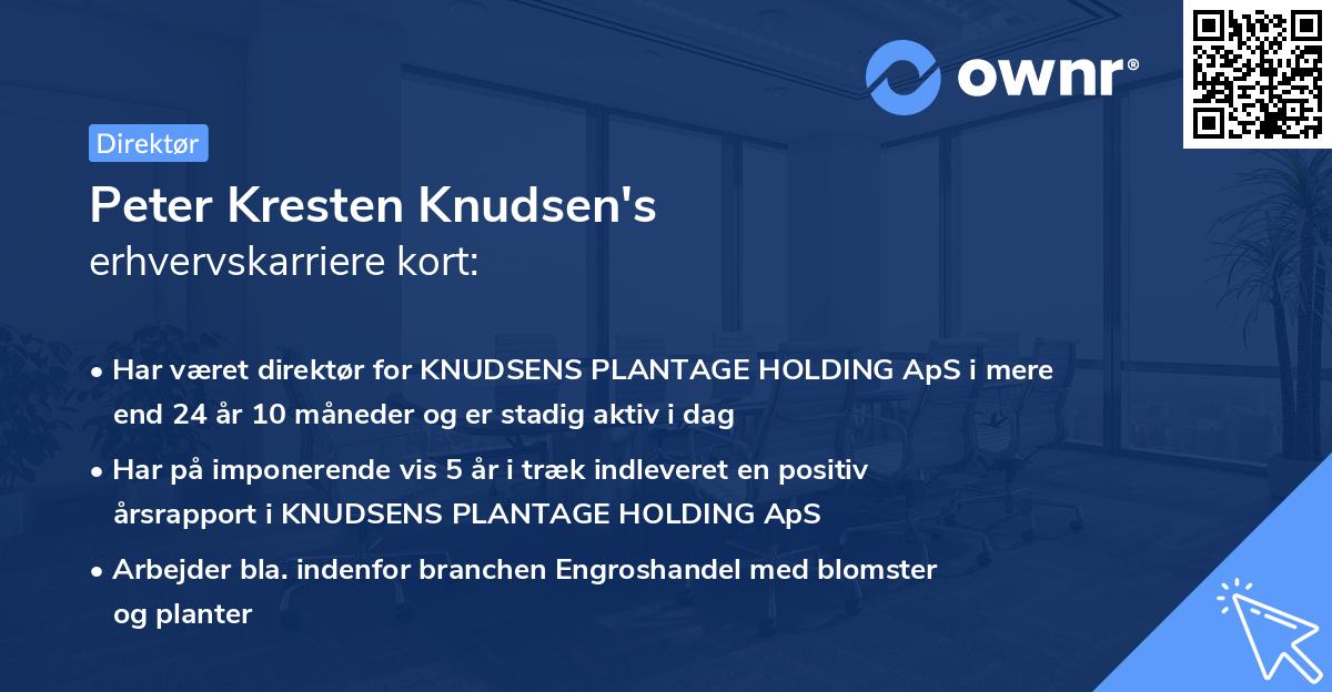 Peter Kresten Knudsen's erhvervskarriere kort