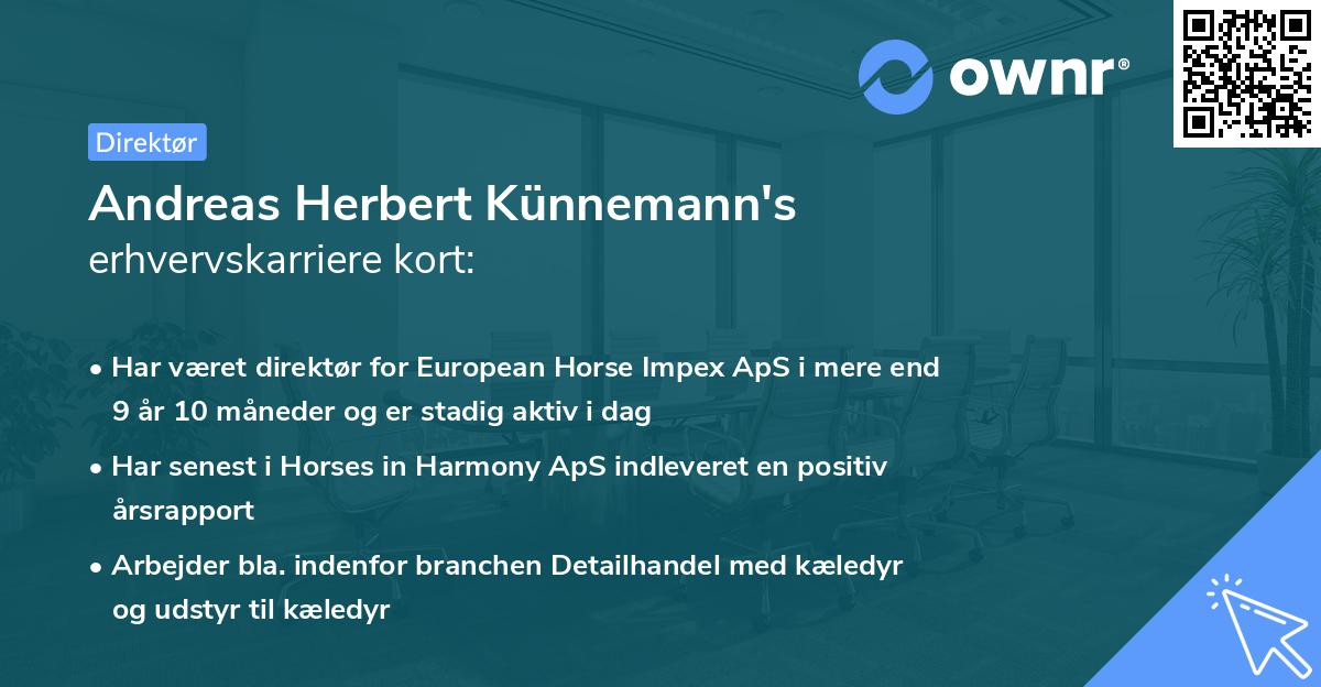 Andreas Herbert Künnemann's erhvervskarriere kort