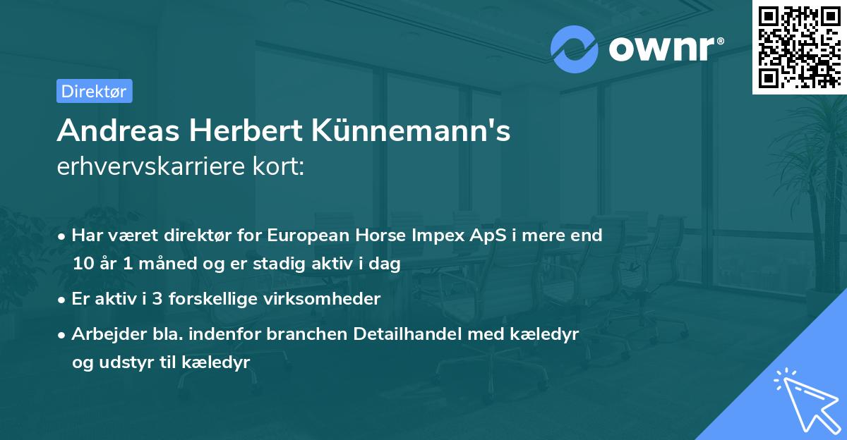 Andreas Herbert Künnemann's erhvervskarriere kort