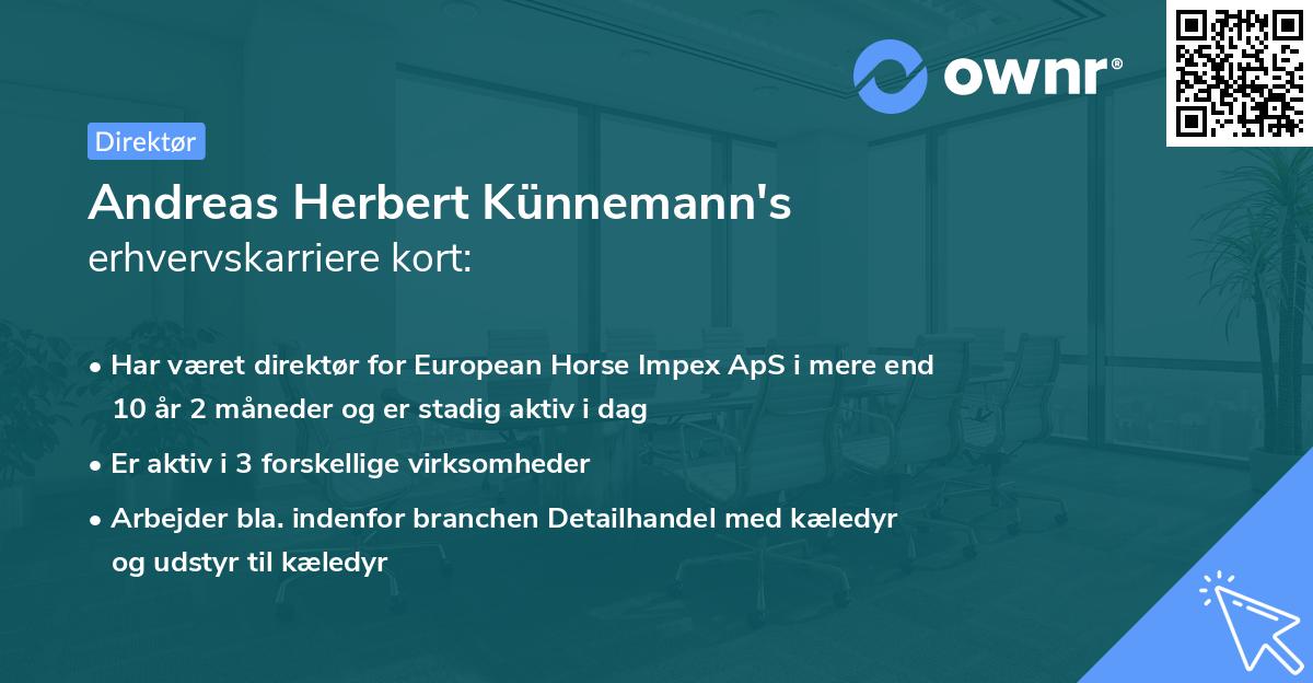Andreas Herbert Künnemann's erhvervskarriere kort