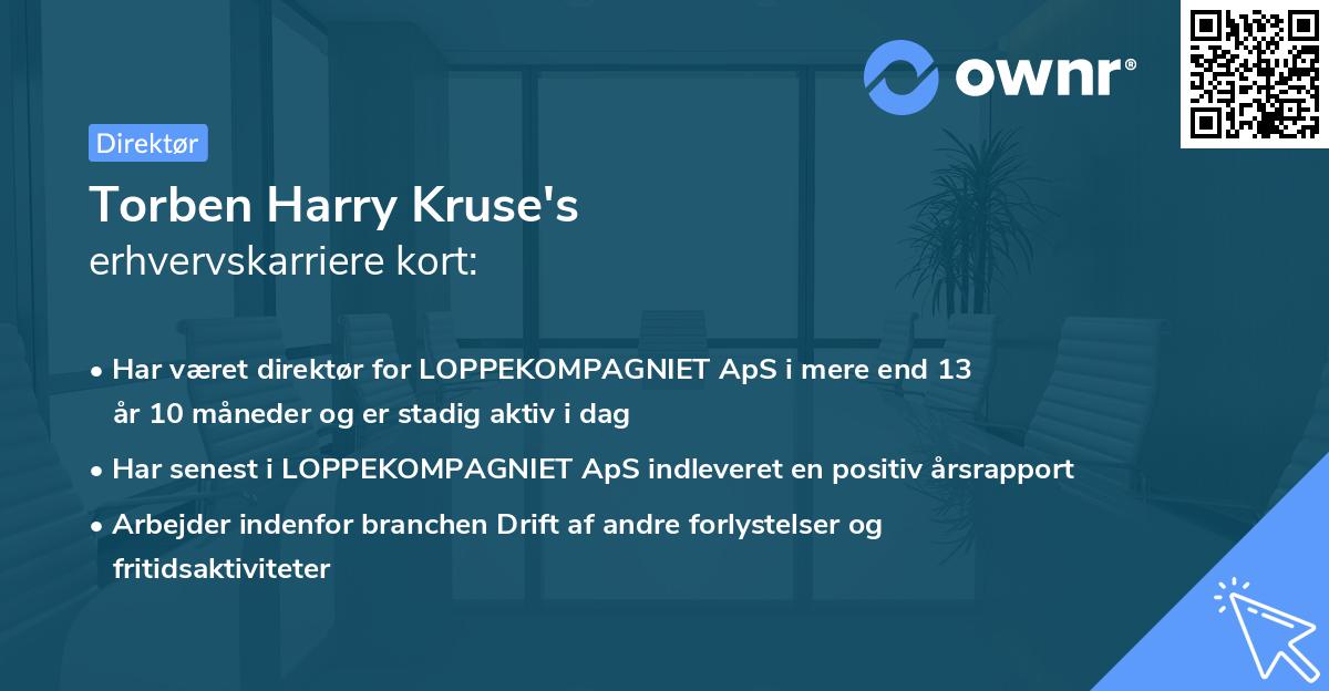 Torben Harry Kruse's erhvervskarriere kort