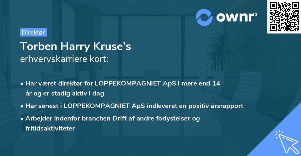 Torben Harry Kruse's erhvervskarriere kort
