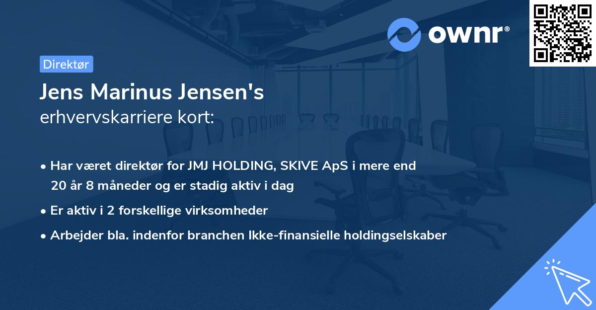 Jens Marinus Jensen's erhvervskarriere kort