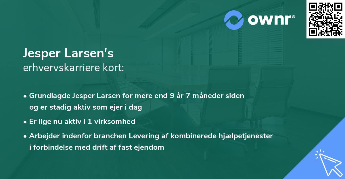 Jesper Larsen's erhvervskarriere kort