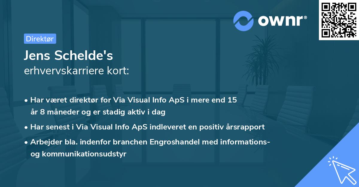 Jens Schelde's erhvervskarriere kort