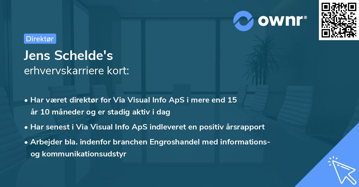 Jens Schelde's erhvervskarriere kort