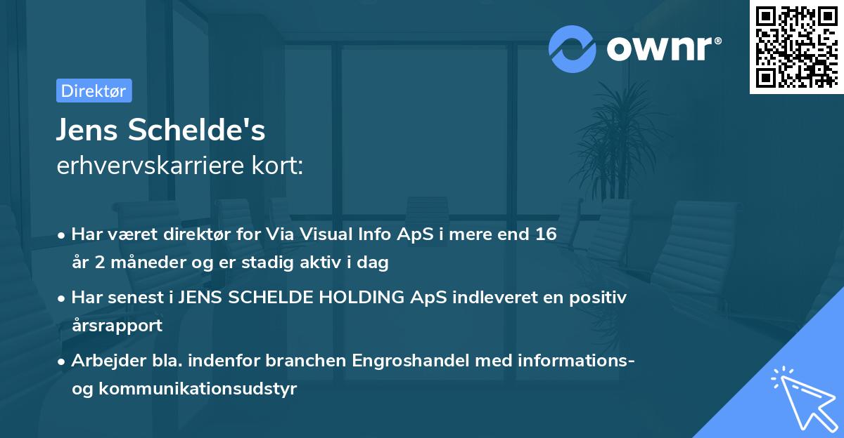 Jens Schelde's erhvervskarriere kort