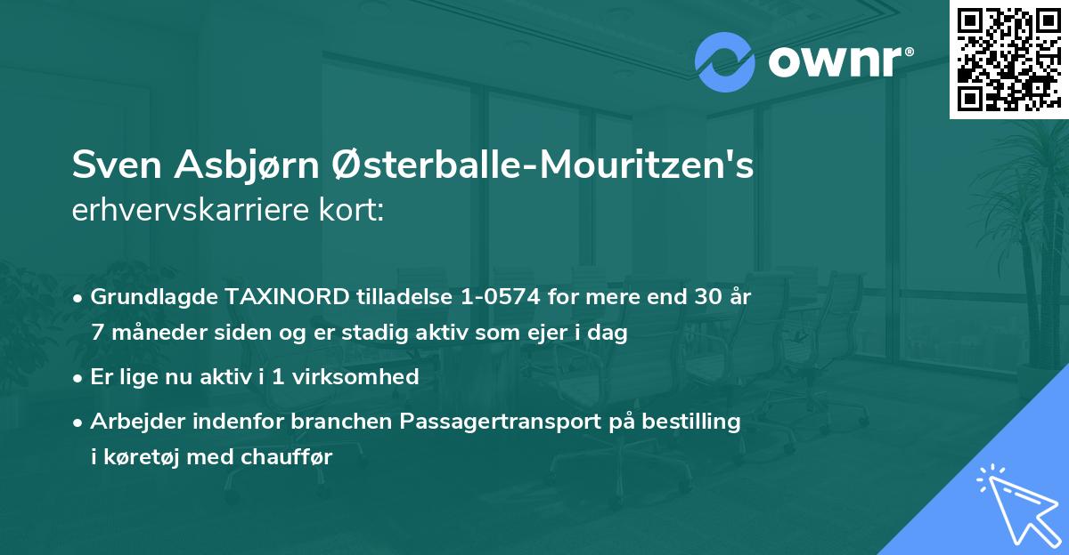 Sven Asbjørn Østerballe-Mouritzen's erhvervskarriere kort