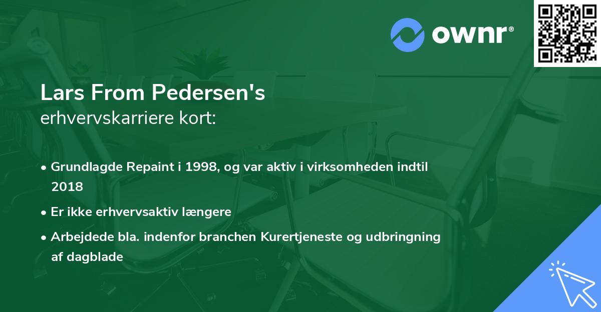 Lars From Pedersen's erhvervskarriere kort