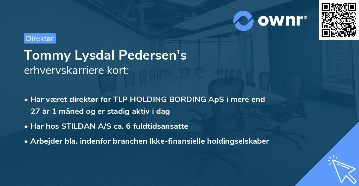 Tommy Lysdal Pedersen's erhvervskarriere kort