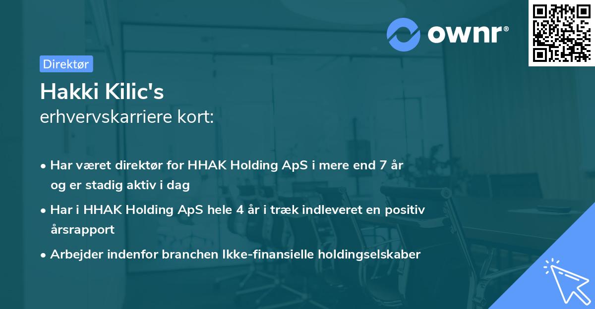 Hakki Kilic's erhvervskarriere kort