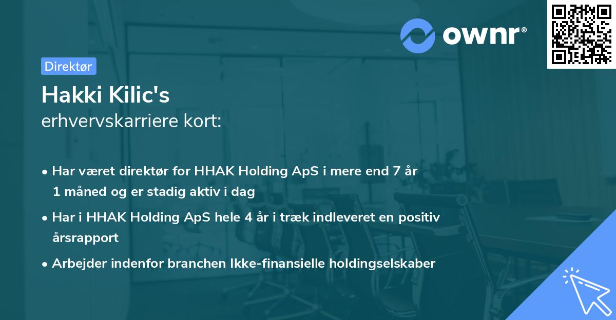 Hakki Kilic's erhvervskarriere kort
