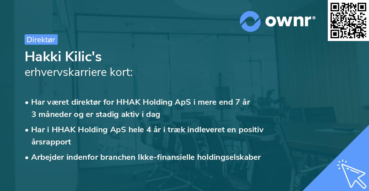 Hakki Kilic's erhvervskarriere kort