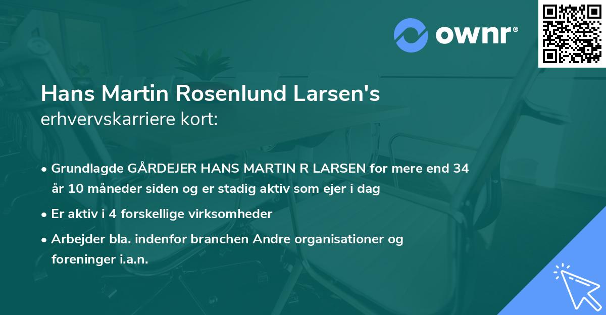 Hans Martin Rosenlund Larsen's erhvervskarriere kort