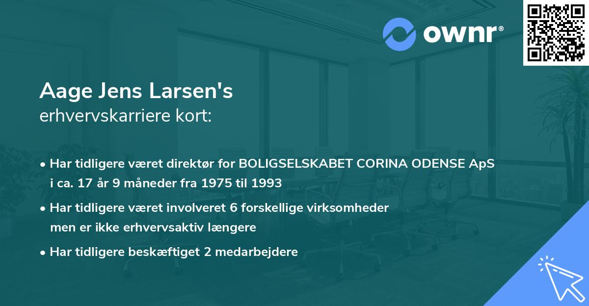 Aage Jens Larsen's erhvervskarriere kort