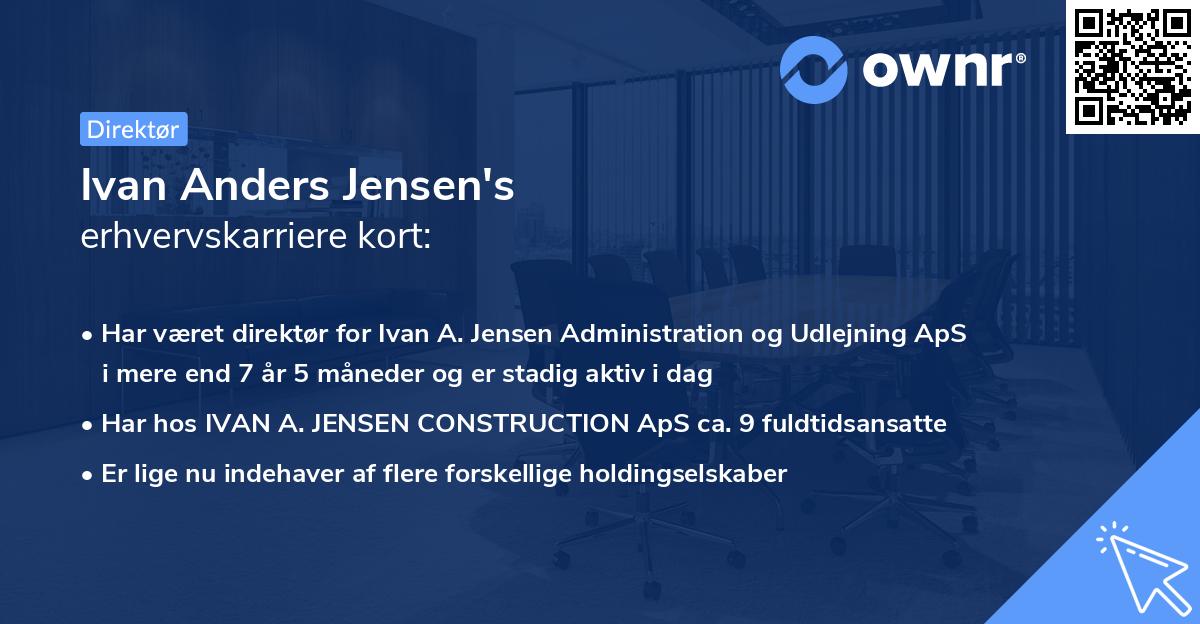 Ivan Anders Jensen's erhvervskarriere kort