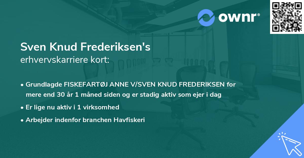 Sven Knud Frederiksen's erhvervskarriere kort