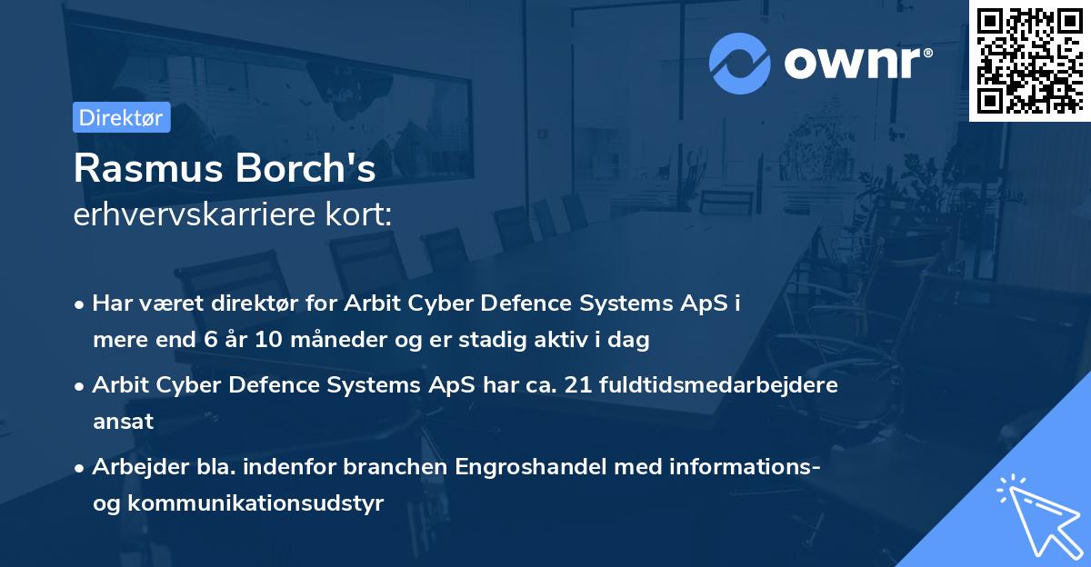 Rasmus Borch's erhvervskarriere kort