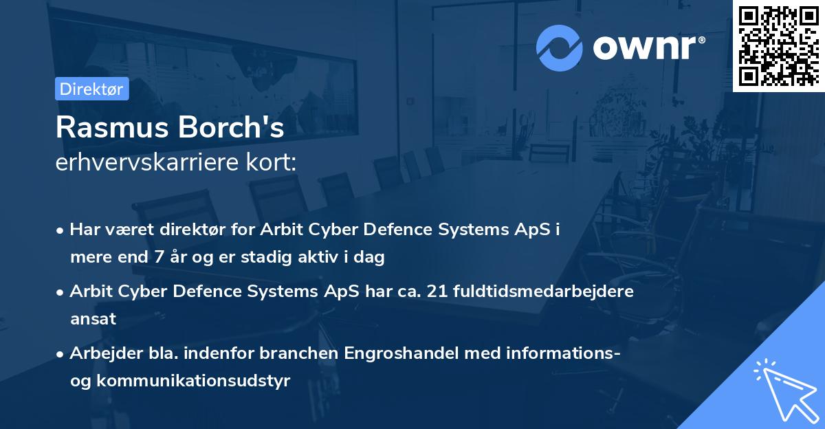 Rasmus Borch's erhvervskarriere kort