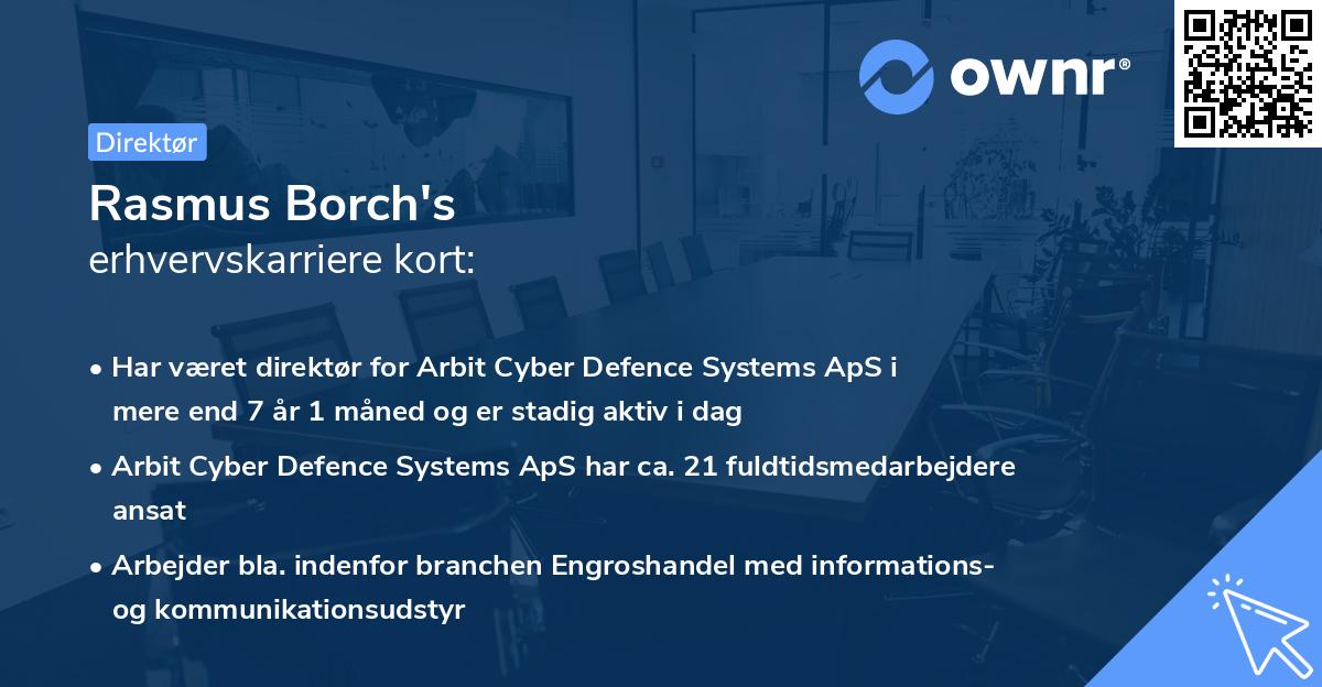 Rasmus Borch's erhvervskarriere kort
