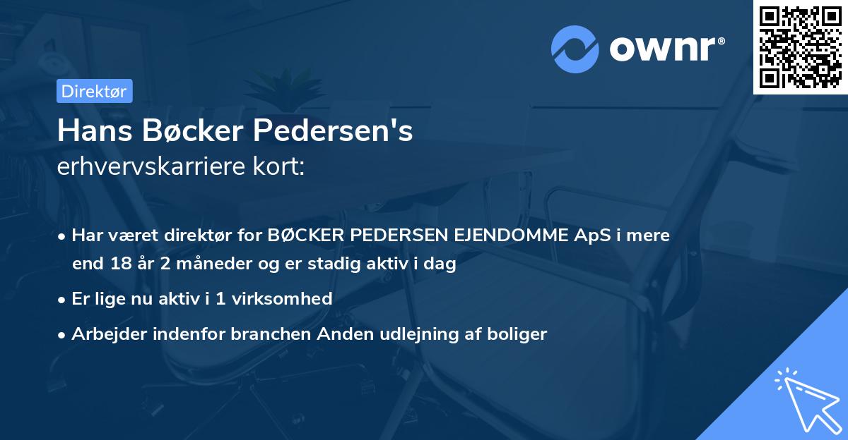 Hans Bøcker Pedersen's erhvervskarriere kort