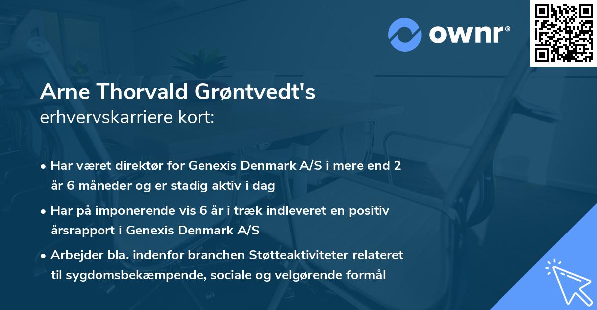 Arne Thorvald Grøntvedt's erhvervskarriere kort