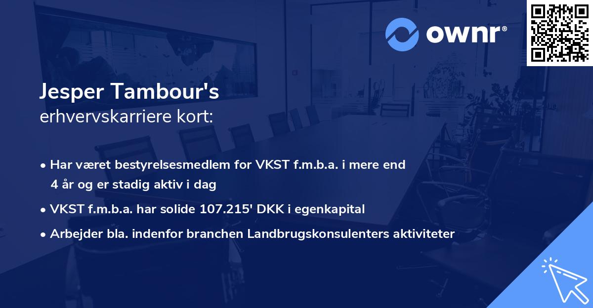 Jesper Tambour's erhvervskarriere kort
