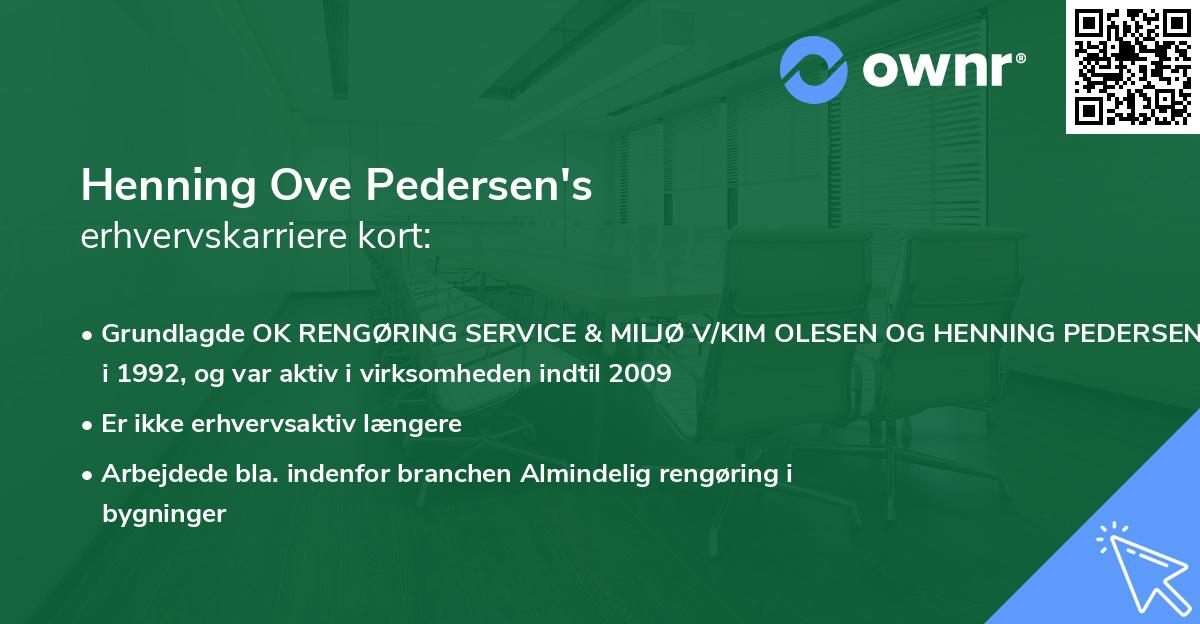 Henning Ove Pedersen's erhvervskarriere kort