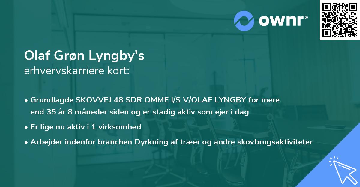 Olaf Grøn Lyngby's erhvervskarriere kort