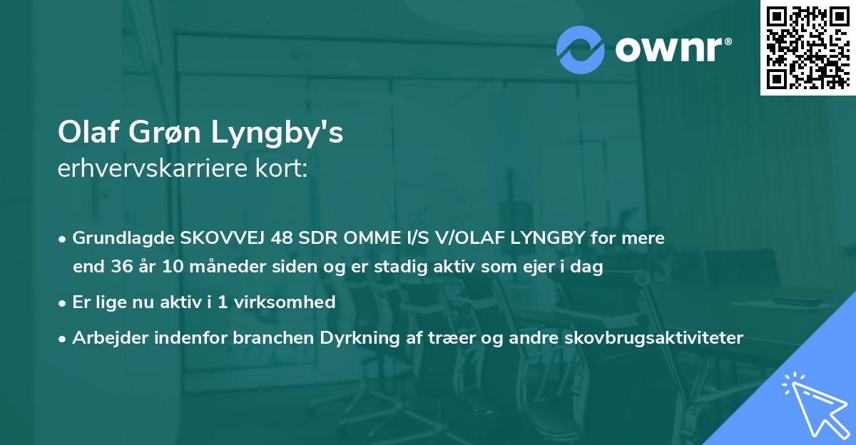 Olaf Grøn Lyngby's erhvervskarriere kort