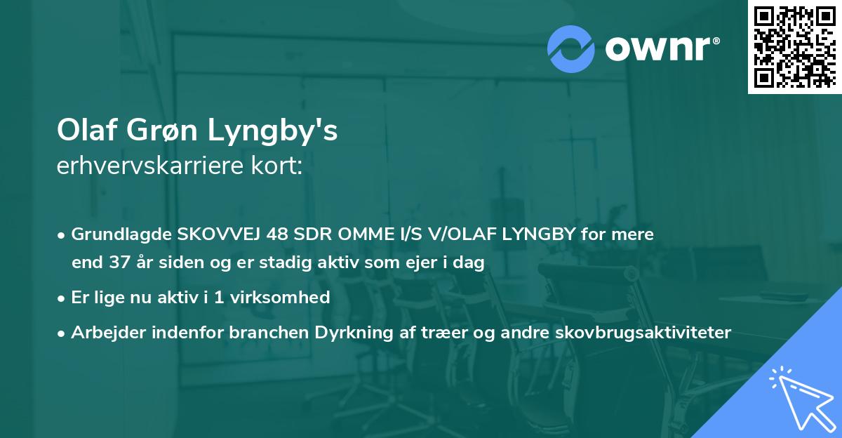 Olaf Grøn Lyngby's erhvervskarriere kort