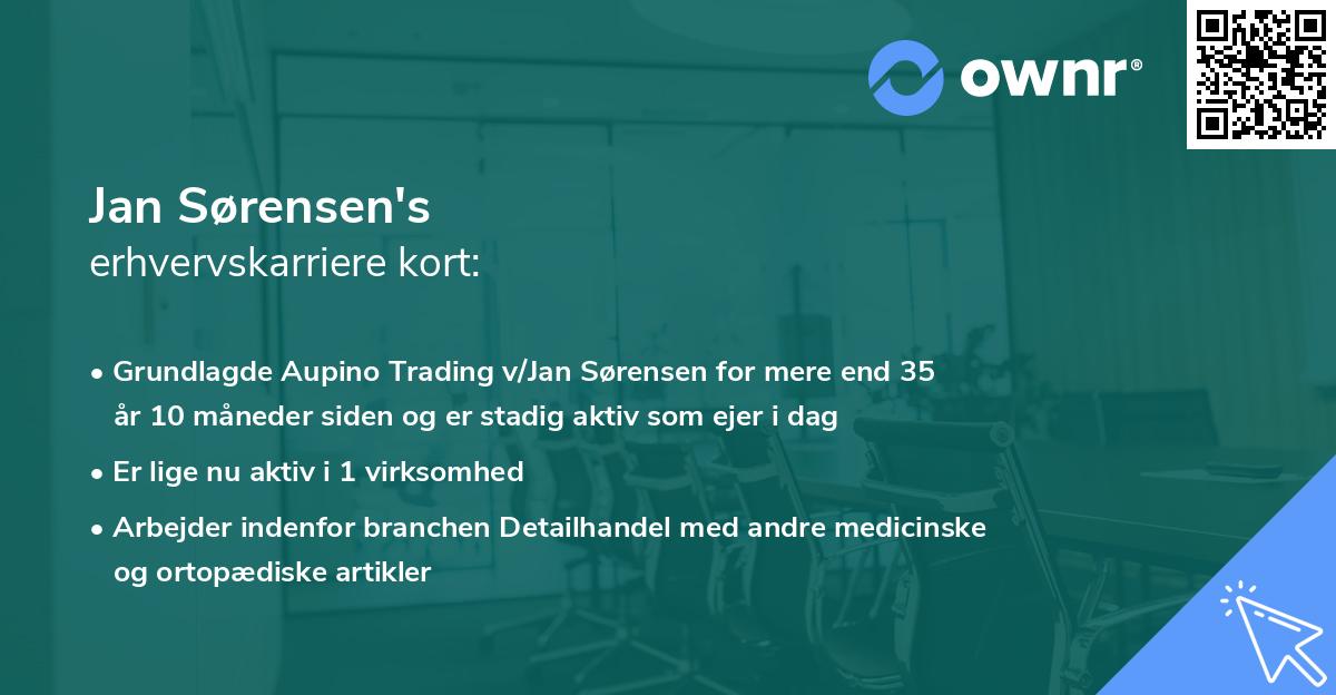 Jan Sørensen's erhvervskarriere kort