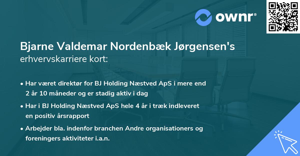 Bjarne Valdemar Nordenbæk Jørgensen's erhvervskarriere kort