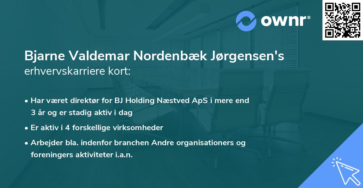 Bjarne Valdemar Nordenbæk Jørgensen's erhvervskarriere kort