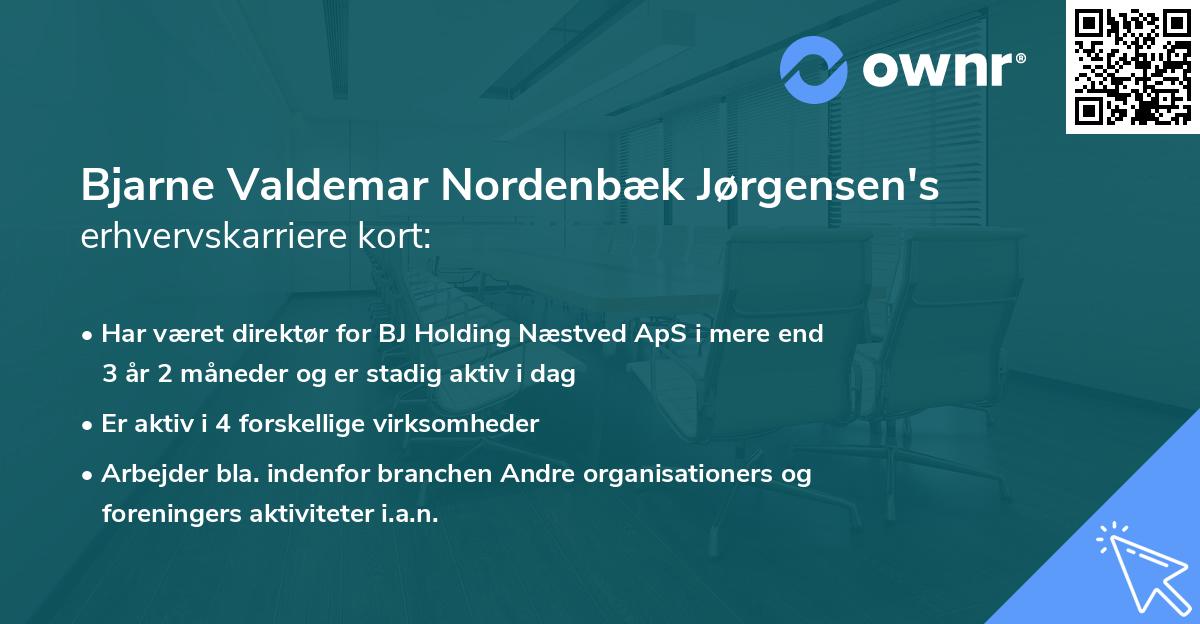 Bjarne Valdemar Nordenbæk Jørgensen's erhvervskarriere kort
