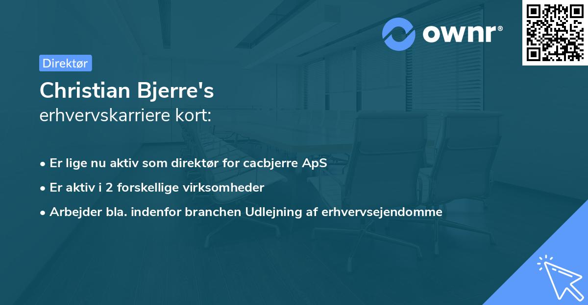 Christian Bjerre's erhvervskarriere kort