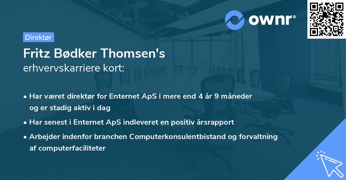 Fritz Bødker Thomsen's erhvervskarriere kort
