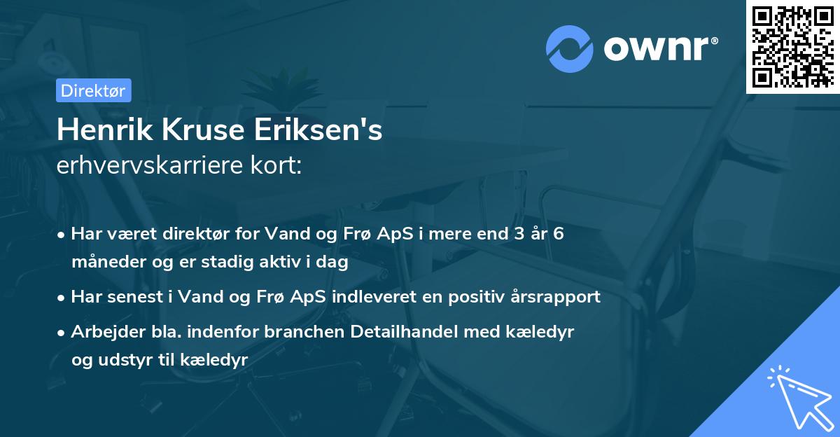 Henrik Kruse Eriksen's erhvervskarriere kort