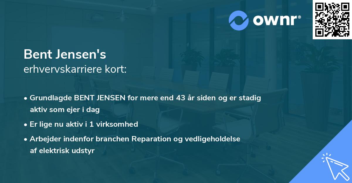 Bent Jensen's erhvervskarriere kort