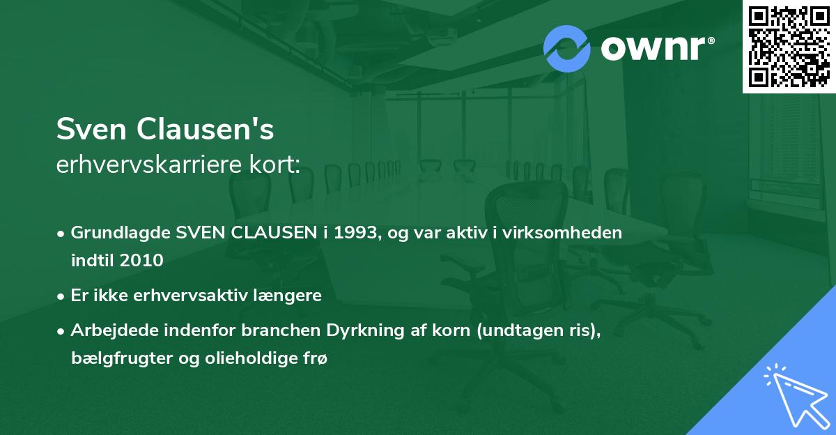 Sven Clausen's erhvervskarriere kort